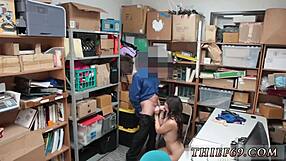 Brunette Teen in Glasses Caught in HD Felony Theft