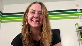 Little step sister is crazy for cock in household fantasy.