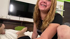 Little step sister is crazy for cock in household fantasy.