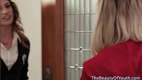 Teen Cheerleader Devours Sapphic Beauty in Hot Encounter