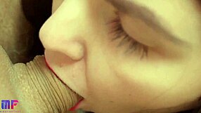 close up pov blowjob ends with cum in mouth!