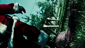 silent night sexy topless brunette model