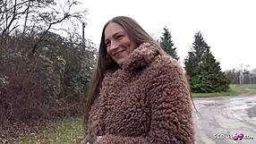 german scout picks freckled maid cora love for sloppy anal orgasm