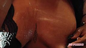 Deepthroat Action With Saliva Dripping On Submissive African Woman's Body In Slow Motion