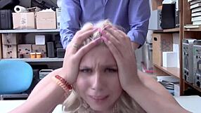 horny blonde thief, what happens when she gets caught?