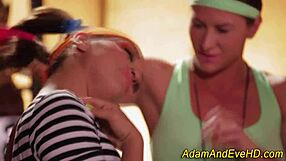 Pretty lesbians tasting pussy with fingering