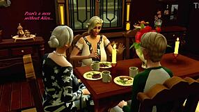 Sims 4 pearl-porn con nonna che fa pompino intenso