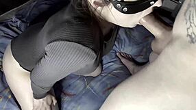 Girl gets cum in mouth after blowjob