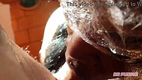 Deepthroat Action With Saliva Dripping On Submissive African Woman's Body In Slow Motion