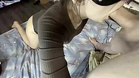 Girl gets cum in mouth after blowjob