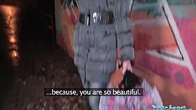 public agent on street offering cash for blowjob and fucking big thick cock in public pov 😈