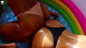 Hot Oiled Ebony Teens With Big Asses Hump Intensely In Lesbian Action