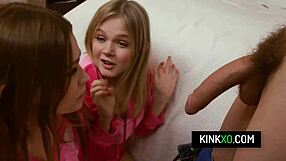 sexy teen 18+ stepsisters coco lovelock and mazy myers blow their stepbrothers cock