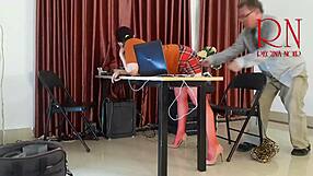 Curvy Milf Teases Boss In Office Without Panties