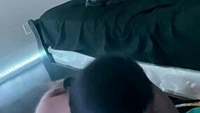 Mia relieves stress by sucking cock after work