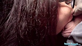 Public Agent Teacher Gives Deepthroat Blowjob