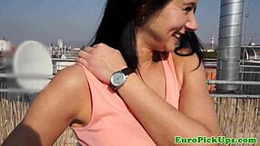 Hey, check out this brunette girl next door flashing her ass and pussy under her skirt