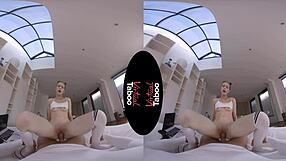 Virtual taboo blowjob and handjob on shaved pussy POV.