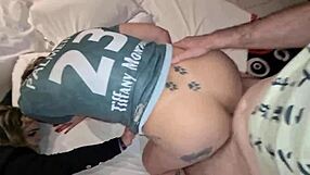Latina beauty rides her Mexican pussy doggy style and loves it with her brother-in-law