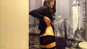 lady in black x looks stunning in crossdressing style