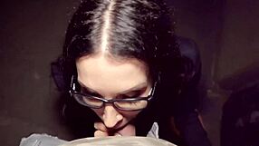 Public Agent Teacher Gives Deepthroat Blowjob