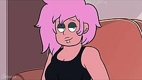 the not so mystery girl reveals her big tits and ass in this lesbian parody