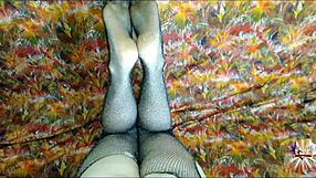 Imagine my sexy legs in heels jerking your cock with tattooed feet