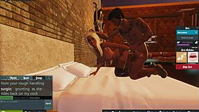 Mercedes says, 'Watch me fuck this mech with my big tits bouncing on his monster cock.'