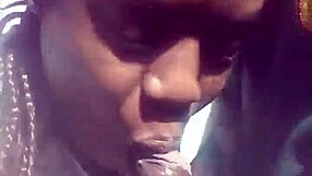 Blacked while driving: Sloppy blowjob scene