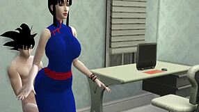 dragon ball hentai wife punishes son for anal fucking