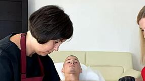 Mens depilation training turns wild with Sugarnadya handling a huge cock