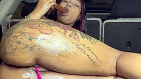 Layla Red gets freaky anal in the car.