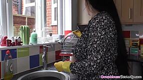 look at those big natural tits, brunette mature woman showing downblouse?