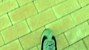 sweet blonde girlfriend has nice feet for footjob sex