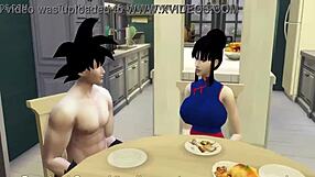 dragon ball hentai wife punishes son for anal fucking