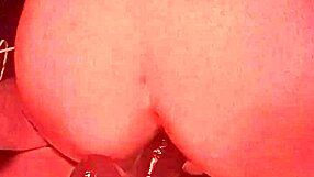 Mallory Knots intensely takes double penetration with dildo in her cunt and ass