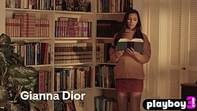 Gianna Dior's teasing striptease in stockings