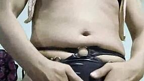 The TRAVESTI is MASTURBATING nicely at home.