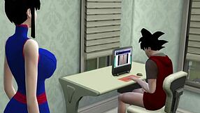 dragon ball hentai wife punishes son for anal fucking