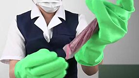 Handjob in Latex Gloves Feels So Damn Good!