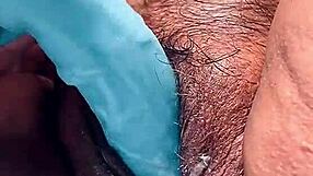 Milking Fat Wolf MILF's Hairy Pussy With Dildo