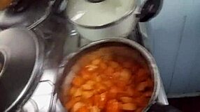 In this food fetish video, the poor guy demonstrates making a hot dog while bent over in doggystyle. He incorporates rough play for added excitement.