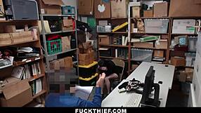 Thief Punished With Monster Cock In Garage