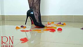 sweet jeles humiliates and dominates with high heels on the floor