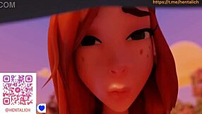 A beautiful red headed blonde wearing a swimsuit swims naked before having a creamy climax