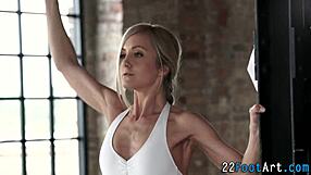 Fetish blonde gets cum all over her sexy feet after wild footjob!