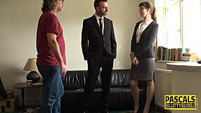 Ass belted submissive gets pounded in intense session