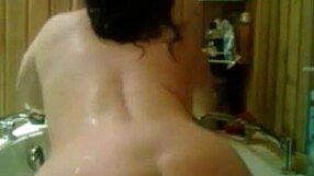 relaxing hot shower in the bathroom with warm water