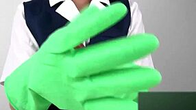 Handjob in Latex Gloves Feels So Damn Good!