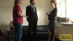 Ass belted submissive gets pounded in intense session